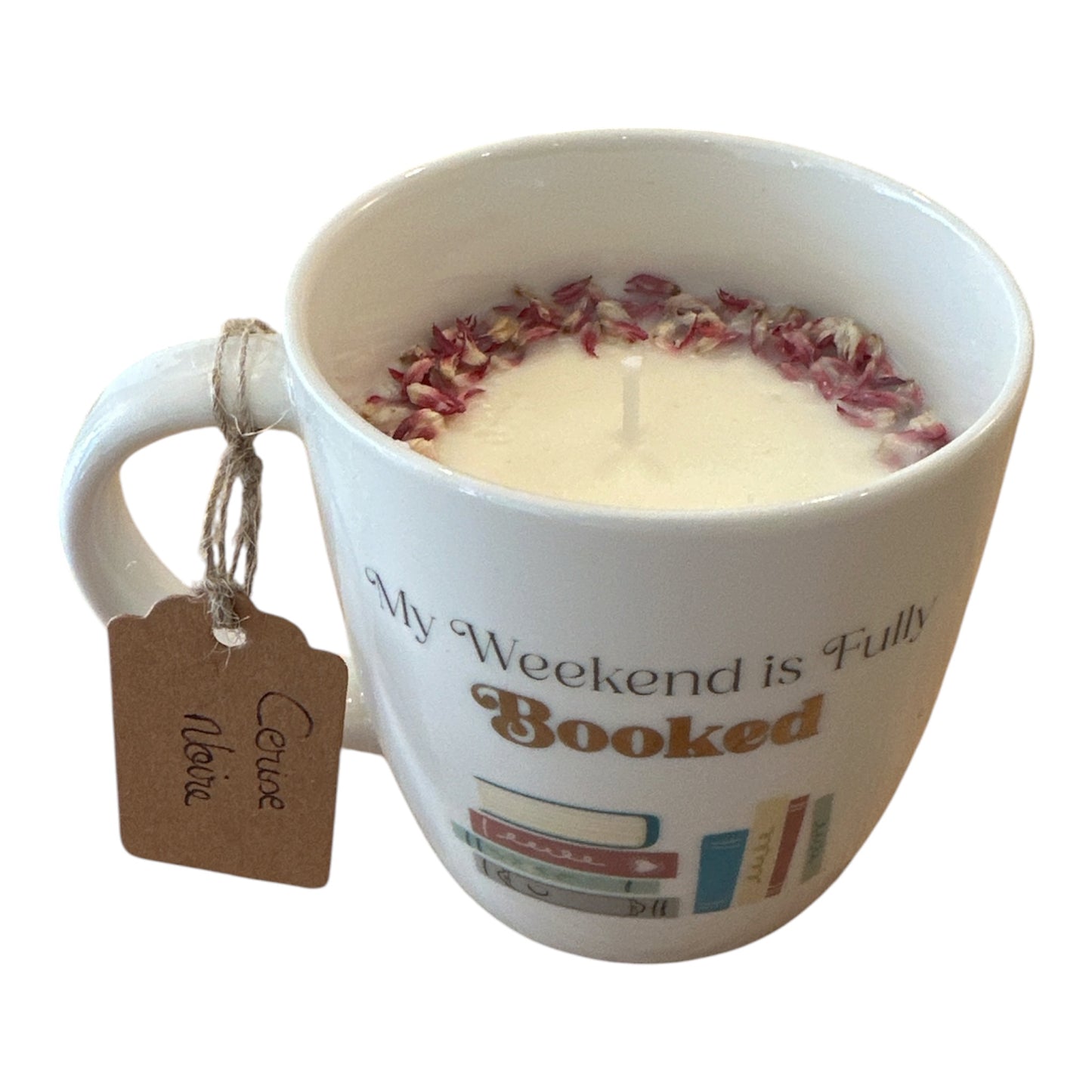 Bougie Livresque Mug Cerise Noire
